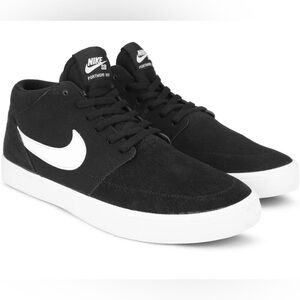 Nike SB Portmore II Solar Mid, Black/White, Men’s 10